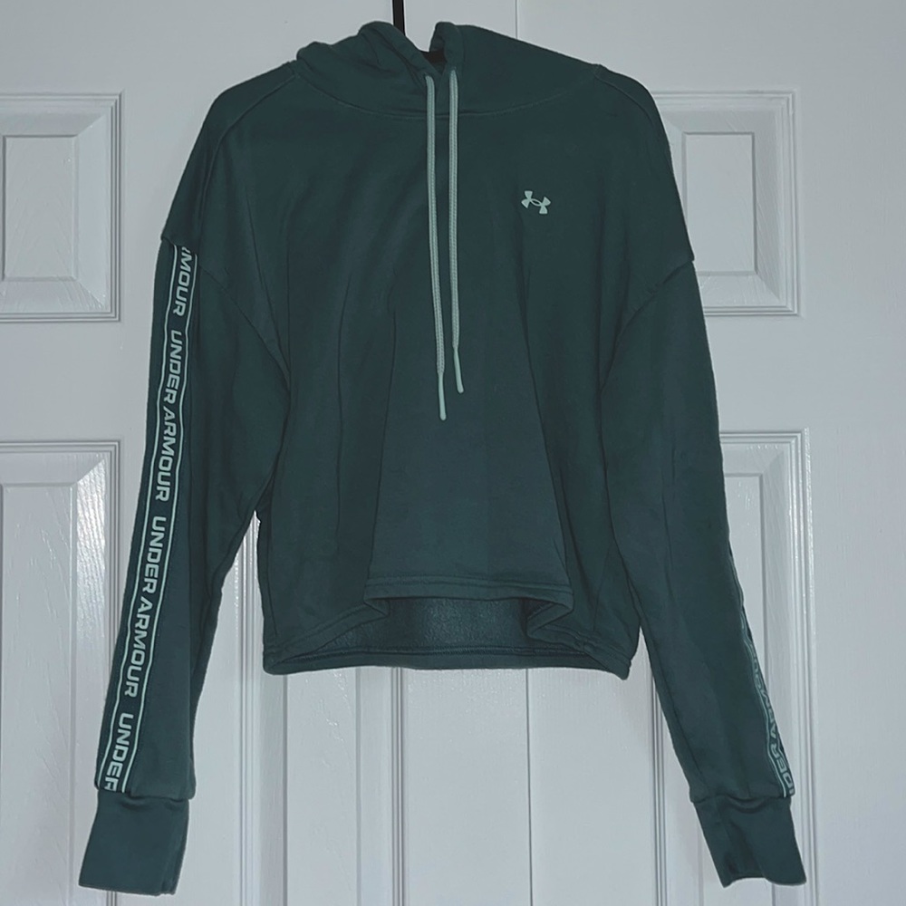 Turquoise Cropped Under Armour Hoodie